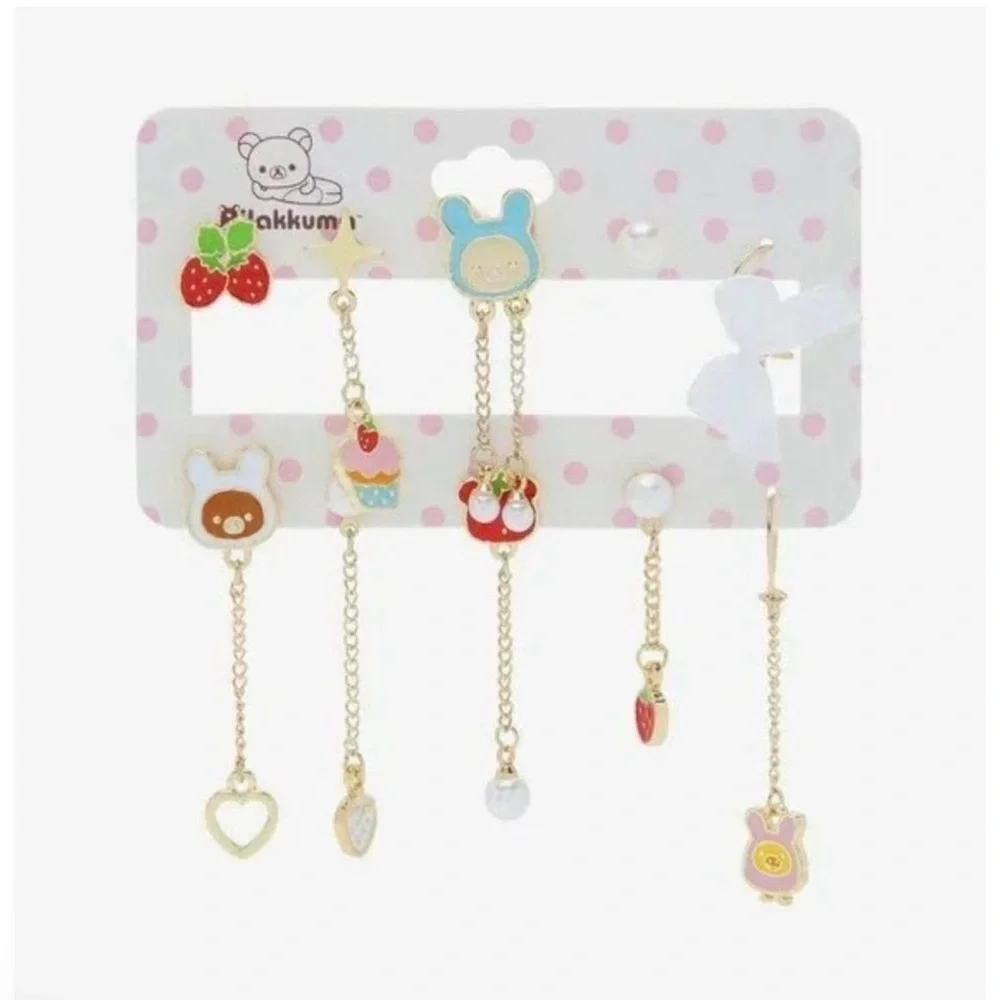Rilakkuma Sanrio Lolita mismatch earring set NWT